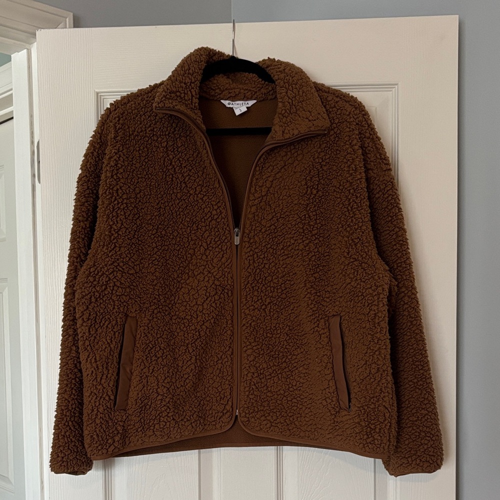 Athleta Tan Sherpa Fleece Jacket